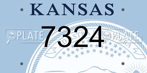 7324 Kansas License Plate