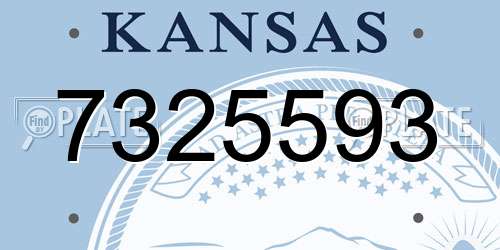 7325593 Kansas License Plate