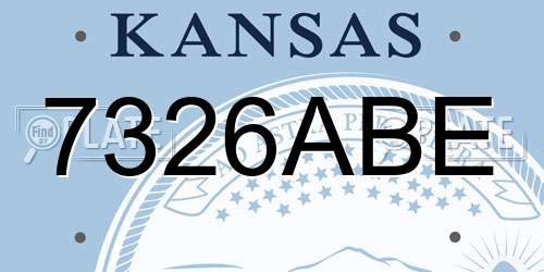 7326ABE Kansas License Plate