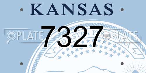 7327 Kansas License Plate