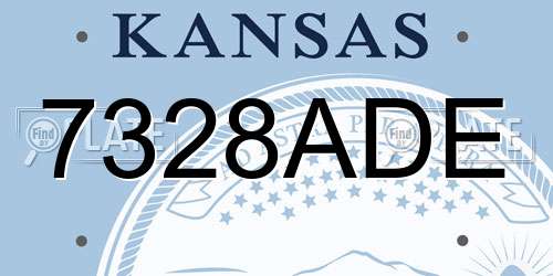 7328ADE Kansas License Plate