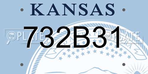 732B31 Kansas License Plate