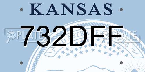 732DFF Kansas License Plate