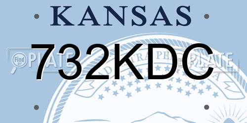 732KDC Kansas License Plate