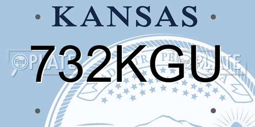 732KGU Kansas License Plate