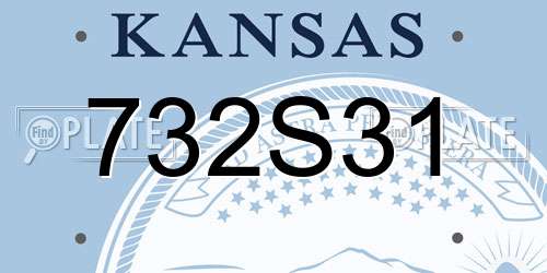 732S31 Kansas License Plate