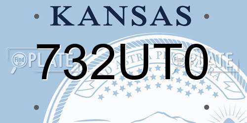 732UT0 Kansas License Plate
