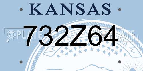 732Z64 Kansas License Plate