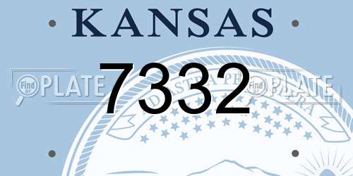 7332 Kansas License Plate