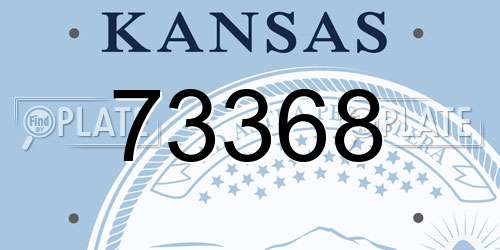 73368 Kansas License Plate