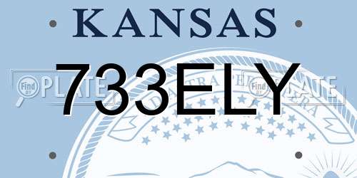 733ELY Kansas License Plate