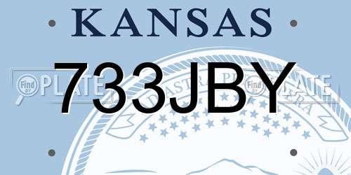 733JBY Kansas License Plate