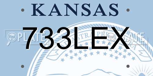 733LEX Kansas License Plate