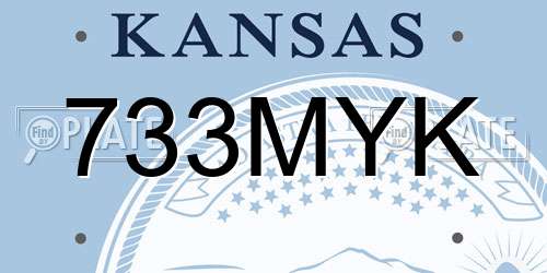733MYK Kansas License Plate