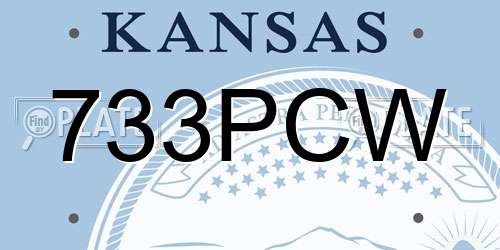 733PCW Kansas License Plate