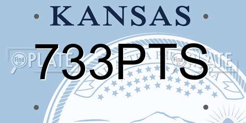 733PTS Kansas License Plate