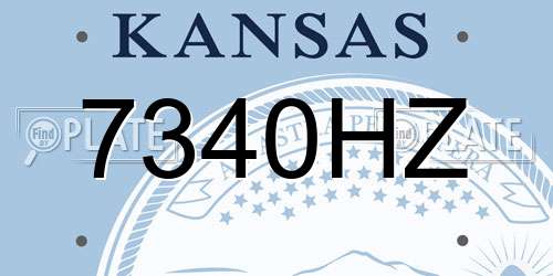 7340HZ Kansas License Plate