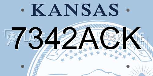 7342ACK Kansas License Plate
