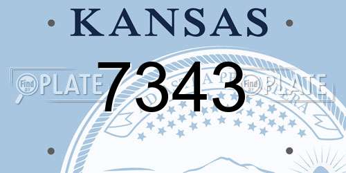 7343 Kansas License Plate