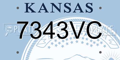 7343VC Kansas License Plate