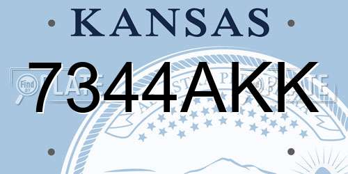 7344AKK Kansas License Plate