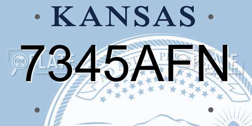 7345AFN Kansas License Plate