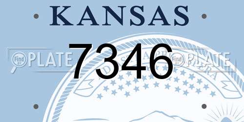 7346 Kansas License Plate