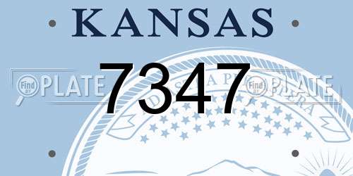 7347 Kansas License Plate