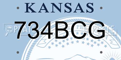 734BCG Kansas License Plate
