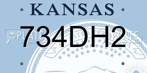 734DH2 Kansas License Plate