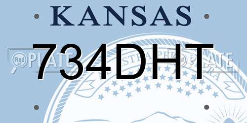 734DHT Kansas License Plate
