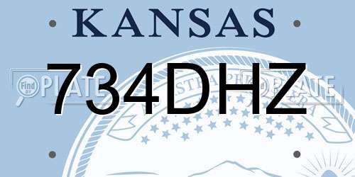 734DHZ Kansas License Plate