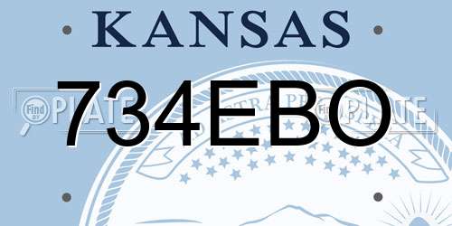 734EBO Kansas License Plate