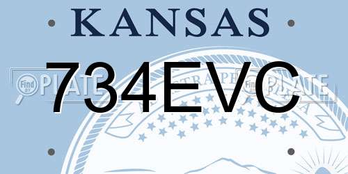 734EVC Kansas License Plate