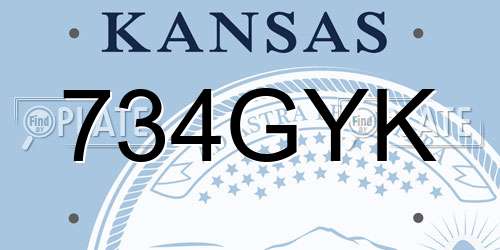 734GYK Kansas License Plate