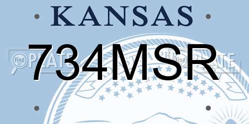 734MSR Kansas License Plate