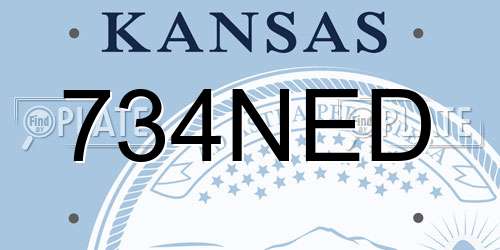 734NED Kansas License Plate
