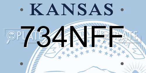 734NFF Kansas License Plate