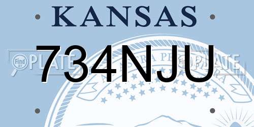 734NJU Kansas License Plate