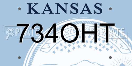 734OHT Kansas License Plate
