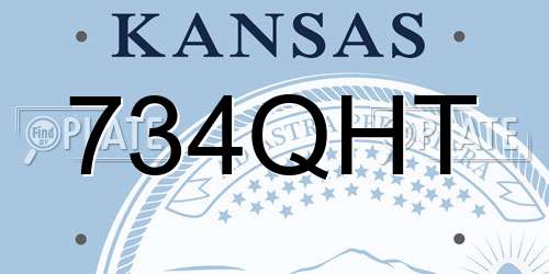 734QHT Kansas License Plate