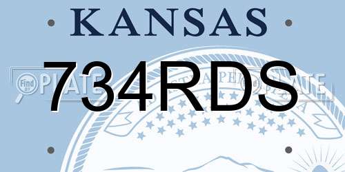 734RDS Kansas License Plate