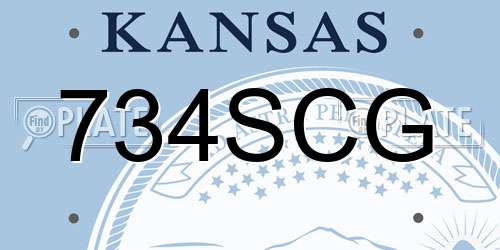 734SCG Kansas License Plate