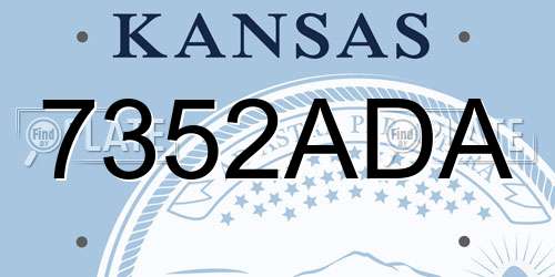 7352ADA Kansas License Plate