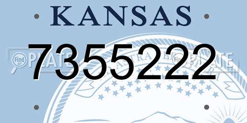 7355222 Kansas License Plate
