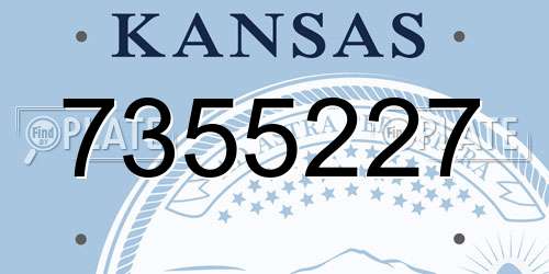 7355227 Kansas License Plate
