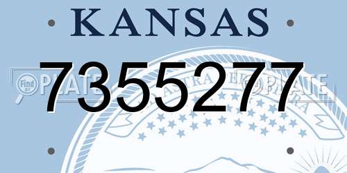 7355277 Kansas License Plate