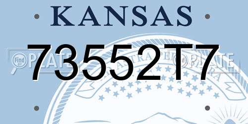 73552T7 Kansas License Plate