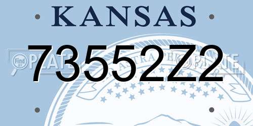 73552Z2 Kansas License Plate