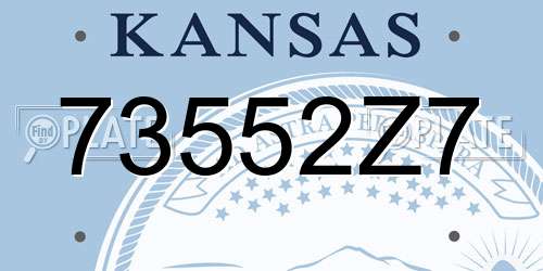 73552Z7 Kansas License Plate